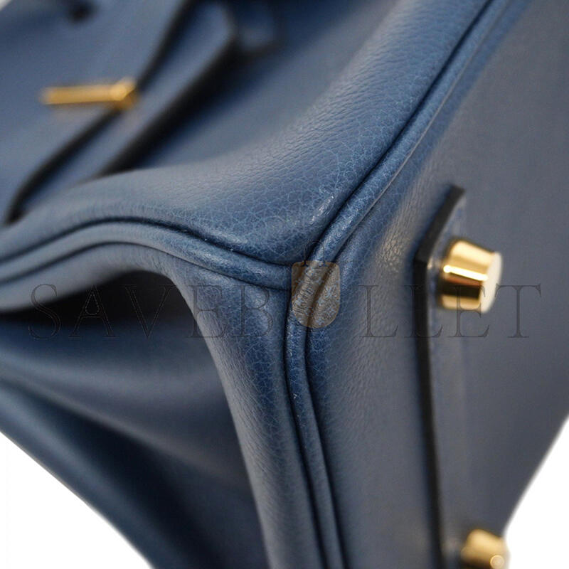 H**mes MASTER BIRKIN 29 EVERCOLOR SHOULDER BAG BLUE INDIGO (29*18*14cm)